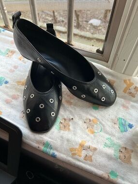 Black Grommet-Detail Women’s Slip-On Flats